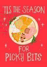 Christmas Greetings card for family or friends who love their festive foods. created by Lisa Illustrates