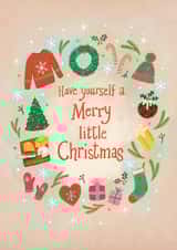 Classic Christmas Card - Merry Little Christmas created by Watercolour Sky