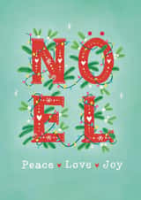 Classic Christmas Card - Nöel - Peace, Love And Joy created by Watercolour Sky 