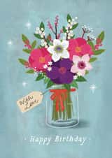 Winter Birthday Card - For Her - Flowers created by Watercolour Sky