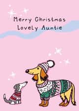 Cute Christmas Card - For Auntie - Dogs In Christmas Jumpers created by Rulu