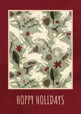 Cute Christmas Card - Bunny - Hoppy Holidays created by Mayah Wetherell
