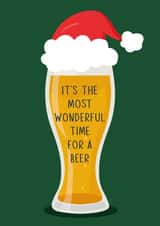 Funny Christmas Card - Beer - It's The Most Wonderful Time For A Beer created by Helen Richmond