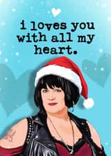 Funny Christmas Card - Nessa - I Loves You With All My Heart created by Mrs Best Paper Co.