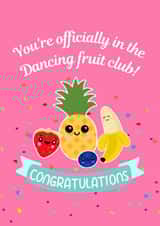 Cute New Baby Card - Hey Bear! - Dancing Fruit created by Original Fox Cards