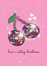 Have a cutesy Christmas with this disco cherries fun card for friends created by Just Daydreaming