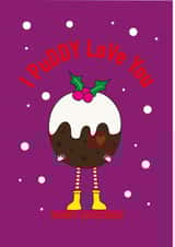 Cute Pudding Christmas card-I puddy love you- merry Christmas created by Alice + Ivy