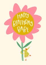 Pretty Birthday Card - Birthday Babe - Flower created by Georgia-Maia Illustrations