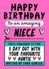 Cute Birthday Card - For Niece - Voucher created by AbiGoLucky