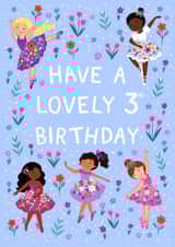 Pretty 3rd Birthday Card - Ballerinas - For Her created by Pear Tree Press