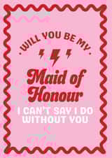 Fun Wedding Card - Will You Be My Maid Of Honour - Wavy Pattern created by Blush & Blossom