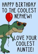 Cute Birthday Card - For Nephew - Cool Dinosaur created by OhJaye