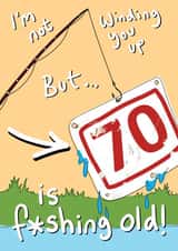 Funny Birthday Card - 70th – Fishing created by Blueberry Magpie Cards