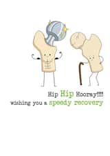 Funny Get Well Card - Hip Hip Hooray!!!! - Speedy Recovery created by Dandelion Stationery