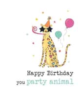 Cute Birthday Card - Party Animal - Leopard created by Dandelion Stationery