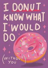 Cute Thank You Card - Donut - Pun created by Sweetlove Press