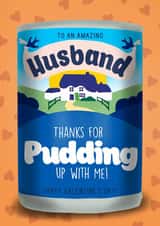 Funny Valentine’s Day Card - Rice Pudding - For Husband created by I Draw Stuff 