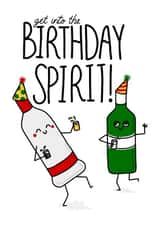 Punny Birthday Card - Birthday Spirit! - Alcohol created by Leanneco.Studio