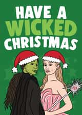 Funny Christmas Card - Wicked Christmas - Ariana Grande created by Studio Doodles