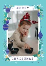 Cute Christmas Card - Baubles Photo Frame created by Little Mono