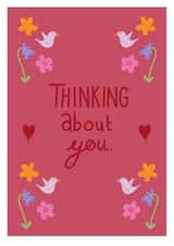 Cute Thinking Of You Card - Flowers - Hearts created by Georgia Hill
