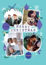 Personalised Christmas Photo Card created by Little Mono - Classic Christmas Card - Baubles