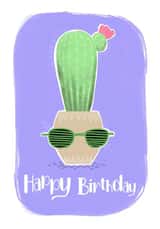 Trendy Cactus Birthday Card - Cactus Wearing Shutter Shades - Happy Birthday created by Lucky Fox