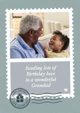Personalised Birthday Photo Card created by Fliss Muir - Classic Birthday Card - For Grandad - Stamp