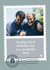 Personalised Birthday Photo Card created by Fliss Muir - Classic Birthday Card - For Dad - Stamp