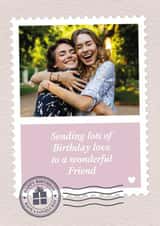Personalised Birthday Photo Card created by Fliss Muir - Classic Birthday Card - For Friend - Stamp