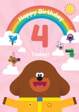 Hey Duggee 4th Birthday Card – 4 Today! – For Girl created by Danilo