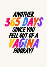 Funny Birthday Card - Another 365 Days - Typography created by The Marmalade Cat