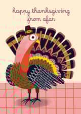 Cute Thanksgiving Card - Turkey - From Afar created by AbiGoLucky