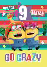 Crazy Fun Minions 9th Birthday Card created by Danilo