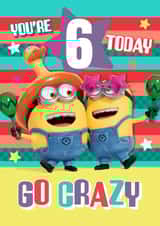 Crazy Fun Minions 6th Birthday Card created by Danilo