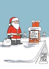 Funny Christmas Card - Santa Comic - No Junk Mail created by Cardinky