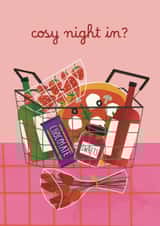 Cute Valentine's Card - Cosy Night In - Shopping Basket created by AbiGoLucky