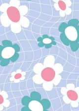 Cute Flower Grid Pink Purple Checkered Cool Blank Card Any Occasion created by YA DSGN