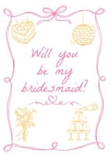 Cute will you be my bridesmaid proposal wedding card created by Blush & Blossom