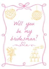Pretty Wedding Card - Bridesman created by Blush & Blossom 