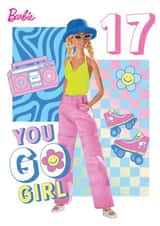 Barbie 17th Birthday Card – Retro You Go Girl Design for Teens created by Danilo
