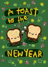 Cute New Year Card - Toast created by The Playful Indian