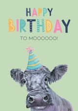 Cute Birthday Card - Cow - Happy Birthday to Mooooo! created by Patricia Grace