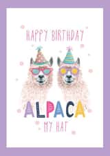 Cute Happy Birthday Card - Alpaca - Lama - Farm Animal created by Patricia Grace