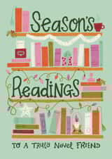 Classic Christmas Card - Season's Readings - Books created by Lisa Illustrates