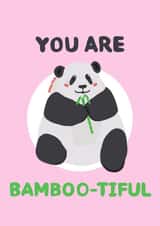 Cute Friendship Card - Hua Hua the Panda - You are bamboo-tiful created by BoozlesDoodles