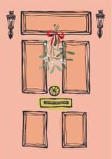 Pink Door Christmas Card created by Summer Lane Studio