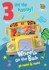 Cute Birthday Card - 3rd - Cocomelon - Wheels on the Bus created by Danilo