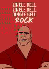 Funny Christmas Card, Jingle Bell Rock featuring The Rock, For Friend or Family created by Luke Oxtoby