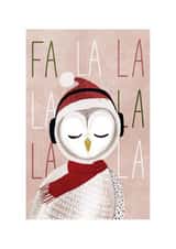 Cute Snowy Santa Owl - Fa la la la created by Mayah Wetherell